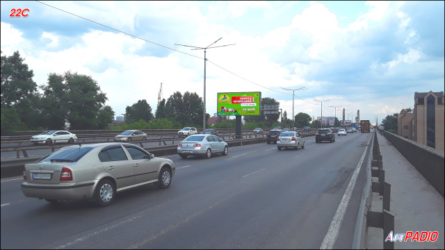Цифрова панель 5.76x2.88,  Південний міст, правий берег, розподілювач, із центру